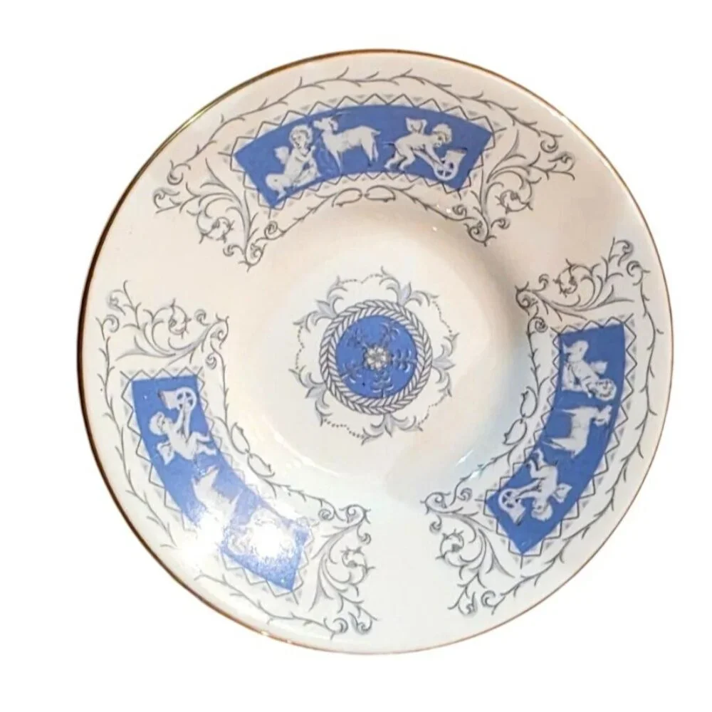 Vintage Coalport Revelry Blue Demitasse Cup & Saucer Set With Gold‎ Trim